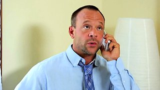 Alessandra Blonde Pigtail Babysitter Takes Old Dick