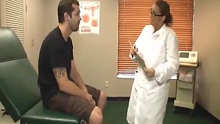 Busty doctor treats a huge cock