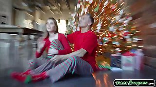 Stepteen fucked by stepdad in christmas