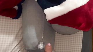 Uncut  college boy fuck sex toy in rent room