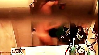 Small breasted Asian Stepmom spied in bathroom