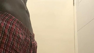 Jerking of big cock in the office