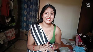 indian BANGLA desi BHABHI star sanjana calling her boyfriend to  with huge when she is alone in home