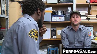 Perps4Sale.com - Hunk Black cop teases unshaved Inked Jock suspect and fucked