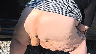 Pissing Whore in the Woods in the Car Door Wide Open Getting Caught She's a Hoping