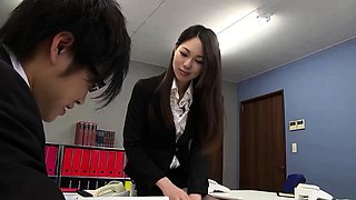 Petite Japanese Office Girl seduce her Nerd Co-Worker