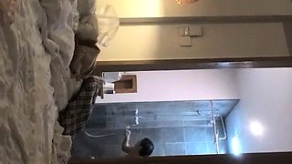 Black girlfriend showering on hidden cam