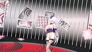 Yowane Haku Undress Dance Sexy Lingerie Hentai Stickysticky Song Mmd 3D Purple Clothes Color Edit Smixix