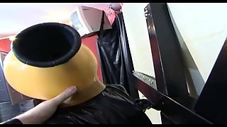 Bondage Domination for a Slave in Latex Dress