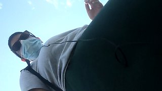Real amateur outdoor couple enjoying hard fucking action