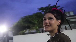 Hot latina got herself a midnight protein drink