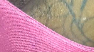Flashing Rubbing My Tight Hairy Pussy Closeup