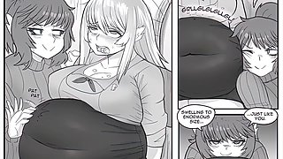 G/g, belly stuffing, boobs inflation