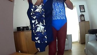 Crossdresser Blue Swimsuit