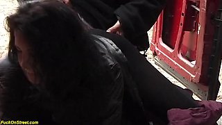 Curvy milf fucked on street