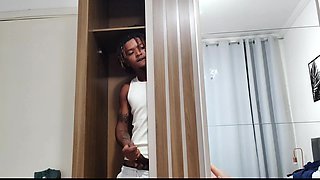 My Stepson's Friend Hiding in the Closet - Stepmother Taught the Innocent Boy to Fuck
