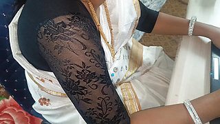 Married women office romance with malayala saree