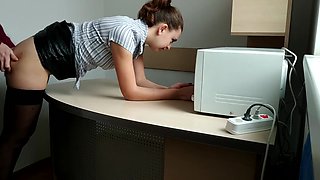 Boss Fucks Insatiable Secretary Hard In Office And Covers Her With Cum - Verified Amateurs
