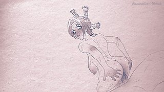Animation on Paper- Pens and Pencils Hentai Anime: Hunter X Hunter Menchi Cartoon Porn 2D Sex