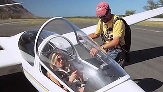 Naked badass Talor Paige and her big boobed GFs take a fly on a glider