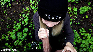 Blonde Public Deepthroats Dick And Rough Fucks In The Wood