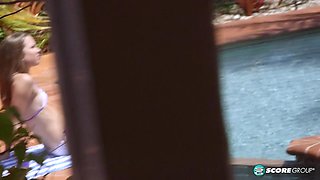 Liza, 18, is petite. She has tiny tits and itty-bitty nips. Watch her strip out of a bikini and play with her juicy slit poolside. - Liza Rowe - NaughtyMag