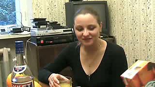 Really voracious and drunk Russian bitch gets poked mish
