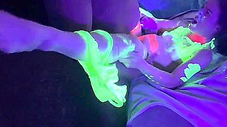 Glow Party! Bukkake Gangbang For Cum-hungry Slut
