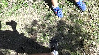 Stepmom Susan Pissing Outdoor - Hairy MILF Pees on Beach Voyeur Runs Away