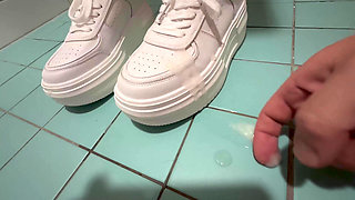 POV - You and 18 Years Old Teen Go to the Toilet Together and You Make Her Squirt in Her Sporty Thong
