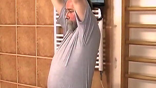 Teen Slut Gets Fucked in the Gym's Showers by an Old Pig