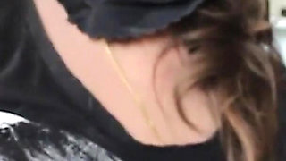 Black nylon shinny blue pantyhose and mask blowjob