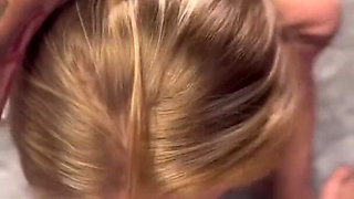 Petite Cum Slut Sucks Cock & Gets Creampie POV