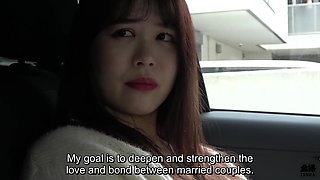 Chubby asian teen takes her uniform off to ride him in reverse POV