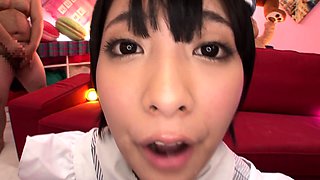 POV close up asian gf blowjob