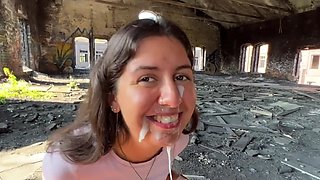 Insatiable brunette teen given loads of fresh cum in facial compilation