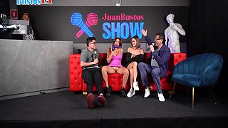 Juan Bustos, Devil Khloe And Melanie Caceres In From Swinger To Porn Star, Squirts In Public!