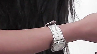 Brunette with Big Feet Goes to a Gloryhole to Give a Footjob and Get Fucked!