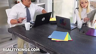 Reality kings - bossy lawyer justine jakobs takes out a sex toy & uses it on her worker ceceLia Taylor's pussy