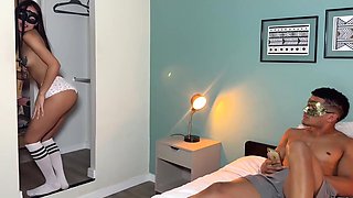 My dashing gf teases me well with her mouth-watering ass and gives me a mind-blowing blowjob