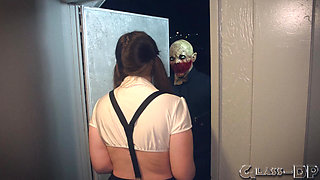 Halloween whore fucks trick-or-treater dressed up like a monster