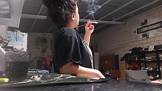 Sexy PAWG Smoking Cigarette