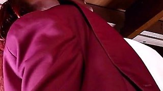 Naughty Schoolgirl Sucks off Anonymous Cock at the Milking Table