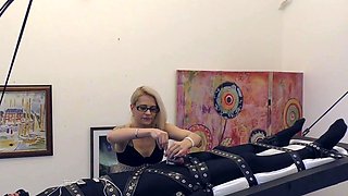 Blowjob and handjob from slutty amateur blonde