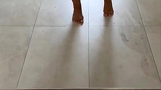 Mature mom with big tits and sexy legs teases in public outdoor and shows off her wet pussy