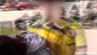 Lp officer feasting on jennas Big Tits as he sucks her nipples like a greedy b.