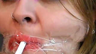 Penelope's Gagged Smoking Challenge