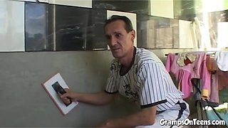 Filthy 18yo Bitch Screwing Big Old Knob