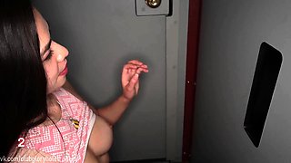 Delta White in a glory hole threesome