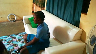 African Girl in Uniform Gets Fucked by Burly Black African